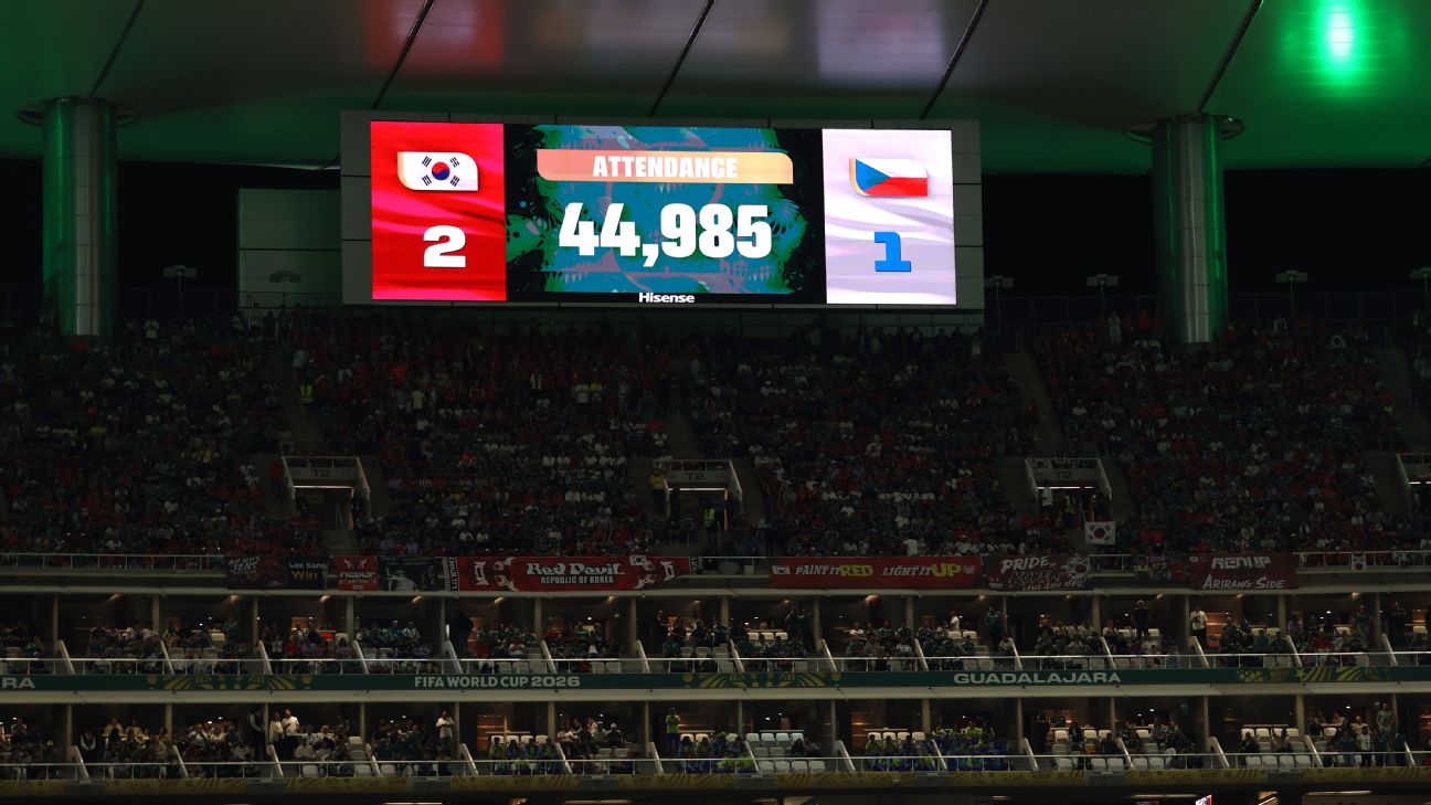 南韓対捷克世界杯賽上座數據引質疑，FIFA據運營記錄力辯44985人數字準確